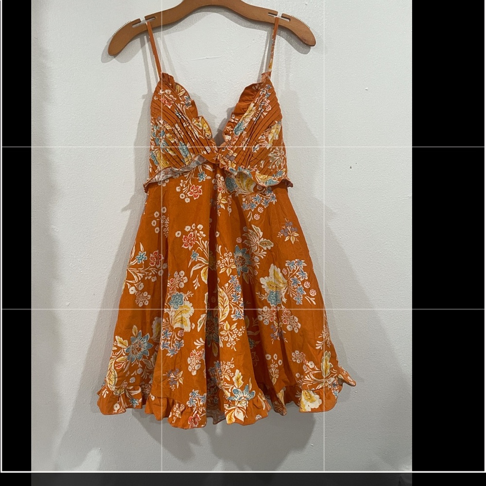 Free people RARE orange corduroy mini dress - Picture 5 of 6